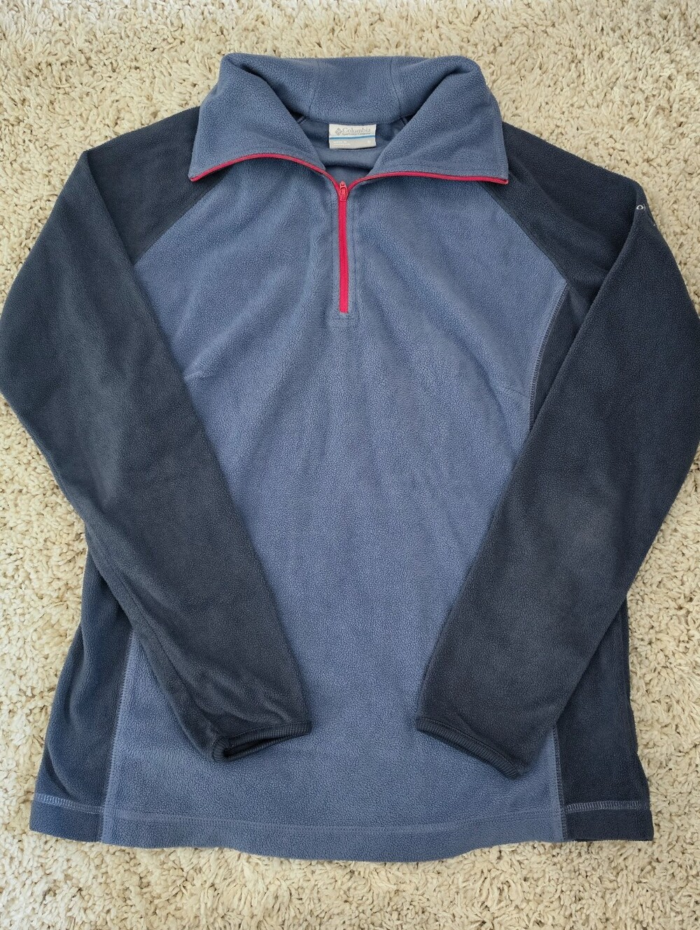 Columbia Womans Quarter Zip Pullover Blue Fleece Top